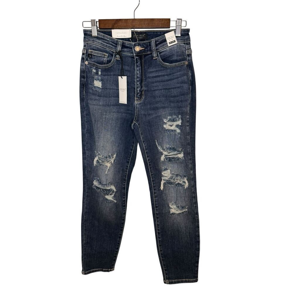 Judy Blue Chances Are‎ High Rise Distressed Boyfriend Jeans Size 1/25 NWT